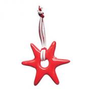 Anh�nger Stern aus Keramik rot 7cm