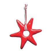 Anh�nger Stern aus Keramik rot 10cm