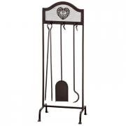 Kaminbesteck a. Metall Landhaus braun 85cm