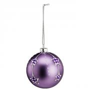 Christbaumkugel aus Glas lila Vichykaro Stern 8cm
