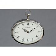 Uhr Wanduhr London Quartzuhr oval silber vernickelt 25cm