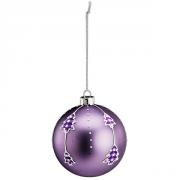 Christbaumkugel aus Glas lila Vichykaro Tannenbaum 8cm