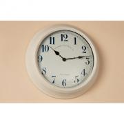 Uhr Wanduhr Landhaus K�chenuhr Metall wei� 36cm