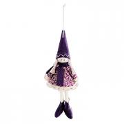 Stoffm�dchen Weihnachtsschmuck Wichtel lila 18cm Mod. A