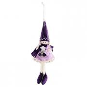 Stoffm�dchen Weihnachtsschmuck Wichtel lila 18cm Mod. B