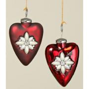 H�nger Anh�nger Herz aus Glas rot gl�nzend 11cm