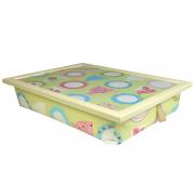 Knietablett / Laptray Green Teacup allover Tassen