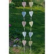 Girlande mit Herzen aus Holz braun - blau 110cm