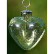 Dekoh�nger H�nger Herz aus Glas transparent gr�n 10cm