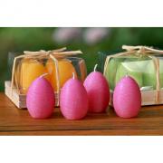 Eikerze Kerze durchgef�rbt Rustik Ostern gelb Set 4tlg. 6cm