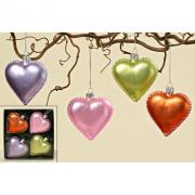 Dekoh�nger Anh�nger Herz aus Glas Set 4 tlg. bunt