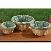 Korb Pr�sentkorb mit Stoff gr�n Gr. L 25cm