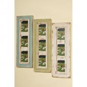 Rahmen Bilderrahmen 3-fach Holz Shabby Chic blau