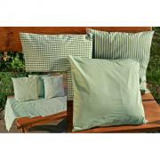Kissenh�lle gr�n wei� gepunktet 40x40cm Baumwolle