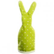 Eierw�rmer Hase a. Stoff gr�n gepunktet Handarbeit 20cm