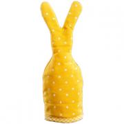 Eierw�rmer Hase a. Stoff gelb gepunktet Handarbeit 20cm