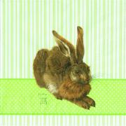 IHR Servietten Lunch 33x33cm D�rer Hase gr�n