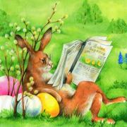 IHR Servietten Cocktail 25x25cm Time Out Hase Ostern