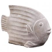 Fisch Dekofigur aus Zement grau 13cm