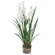 SIA Orchidee Cymbidium Kunstpflanze wei� 60cm