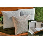 Kissenh�lle aus Baumwolle wei� - beige kariert 40 x 40cm