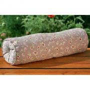 Kissen Nackenrolle beige mit Rosenmuster 60cm