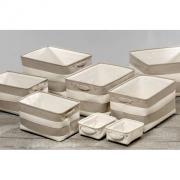 Korb Aufbewahrungsbox aus Stoff creme - natur 37cm