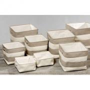 Aufbewahrungsbox Korb aus Stoff creme - natur 31cm