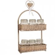 Clayre & Eef Regal aus Rattan mit Vorratsgl�sern