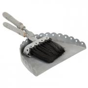 Clayre & Eef Handfeger und Kehrblech Vintage grau