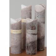 Kerze Zylinderkerze creme - grau XL 40cm