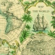IHR Servietten Lunch 33x33cm Map of the World Weltkarte