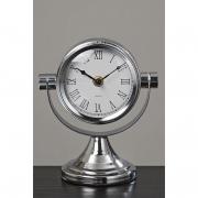 Uhr Tischuhr Metall silber 18cm