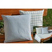 Kissenh�lle blau wei� gestreift 40 x 40cm
