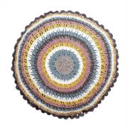 H�bsch Interior Kissen geh�kelt mehrfarbig rund 40cm