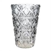 Hübsch Interior Vase aus Glas mit Rautenmuster 15cm