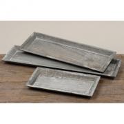 Dekotablett Holzschale l�nglich grau 30cm