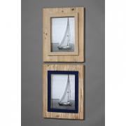 Rahmen Bilderrahmen Holz mit Jute blau 40cm