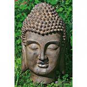 Dekofigur Skulptur Buddhakopf Gartendekoration 60cm