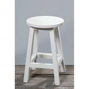 Hocker aus Holz wei� Vintage 48cm