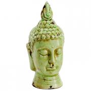 Buddha Buddhakopf Keramik gr�n 36cm