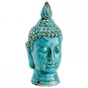 Buddha Buddhakopf Keramik t�rkis - blau 36cm