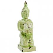 Buddha Buddhafigur mit Windlicht Keramik gr�n 46cm