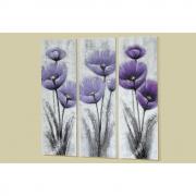 Bild Wandbild Blumen Mohn lila 120cm Mod. C