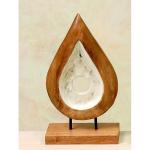 Dekoobjekt Aufsteller aus Holz Tropfenform 36cm