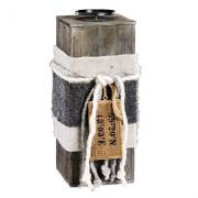Kerzenst�nder aus Holz mit Filzdeko grau 54cm XL