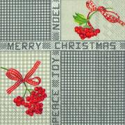 IHR Servietten Lunch 33x33cm Linen Plaid grey Weihnachten