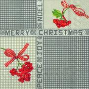 IHR Servietten Cocktail 25x25cm Linen Plaid grey Weihnachten