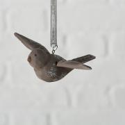 Dekohänger Vogel aus Holz mit Spirale grau Dekohänger Vogel aus Holz mit Spirale grau