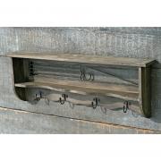 Garderobe / Hakenleiste aus Holz mit Metallstreben